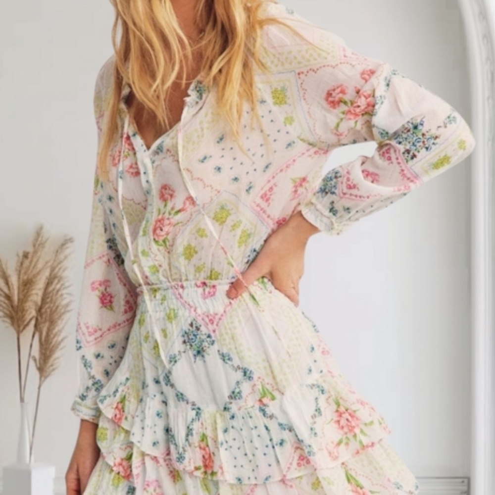 LoveShackFancy Rayna Dress in Magic Floral sz S